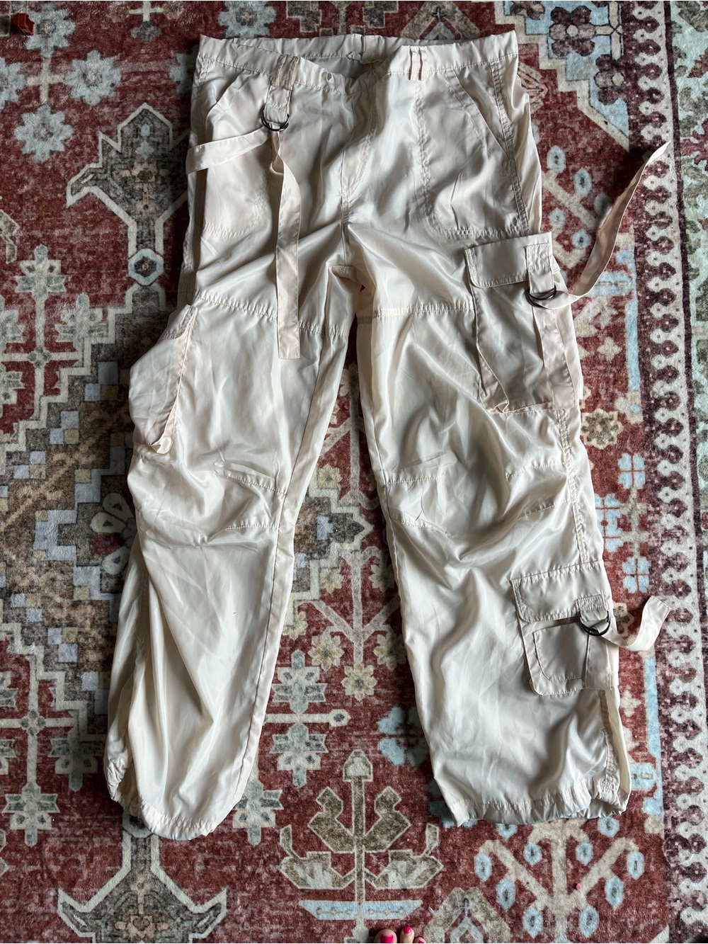 L.A. Hearts Light Cream Cargo Pants – XS, Smooth Lightweight Fabric